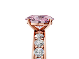 Rose gold Fancy Pink Oval  Cut Channel Set Diamond Engagement Ring with Four-Prong Setting_246