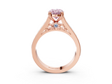 Rose gold Fancy Pink Oval  Cut Channel Set Solitaire Engagement Ring with Prong Setting_23