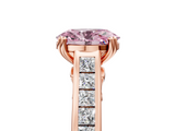 Rose gold Fancy Pink Oval  Cut Channel Set Solitaire Engagement Ring with Prong Setting_25