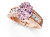Rose gold Fancy Pink Oval Cut Cut Channel Set Solitaire Ring with Four-Prong Setting_1
