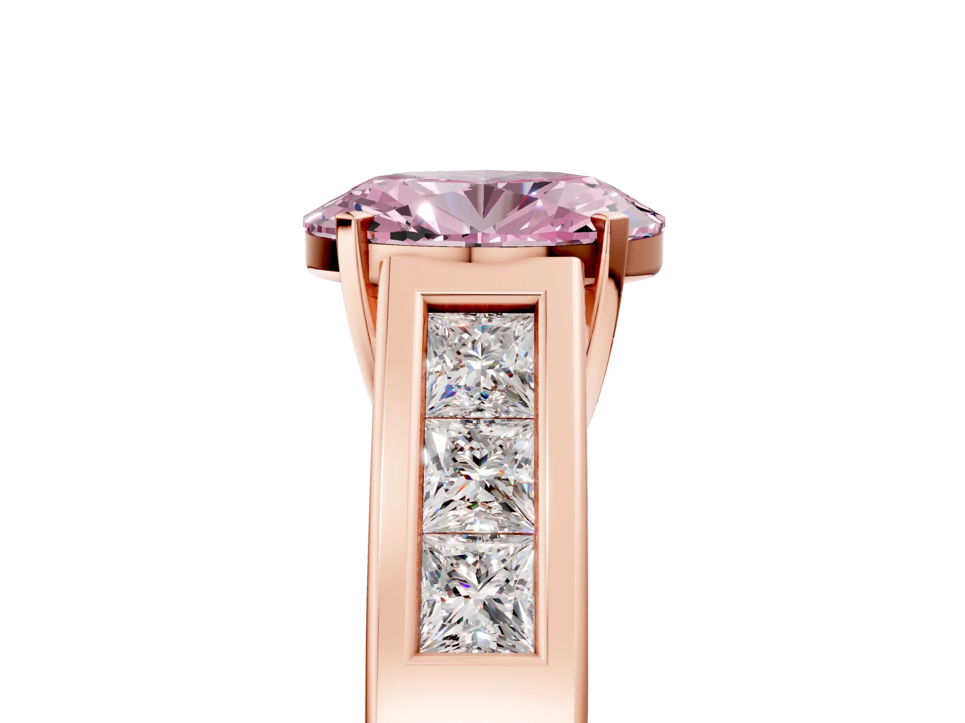 Rose gold Fancy Pink Oval Cut Cut Channel Set Solitaire Ring with Four-Prong Setting_5