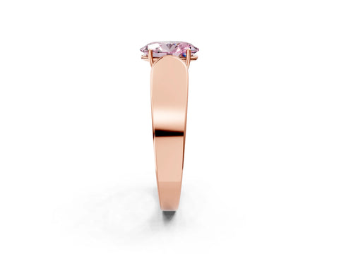 Rose gold Fancy Pink Oval Cut Cut Diamond Channel Set Solitaire Ring with Four-Prong Setting_2
