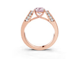 Rose gold Fancy Pink Oval Cut Cut Diamond Channel Set Solitaire Ring with Four-Prong Setting_3