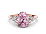 Rose gold Fancy Pink Oval Cut Cut Diamond Cluster Ring with Solitaire Band and Four-Prong Setting_12