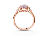 Rose gold Fancy Pink Oval Cut Cut Diamond Cluster Ring with Solitaire Band and Four-Prong Setting_15