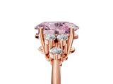 Rose gold Fancy Pink Oval Cut Cut Diamond Cluster Ring with Solitaire Band and Four-Prong Setting_17