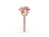 Rose gold Fancy Pink Oval Cut Cut Diamond Halo Engagement Ring with Open Split Pavé Band_2