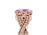 Rose gold Fancy Pink Oval Cut Cut Diamond Twisted Band with Milgrain Pave Setting and Four-Prong Setting_5