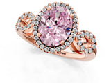 Rose gold Fancy Pink Oval Cut Cut Halo Diamond Infinity Band with Four-Prong Setting_1