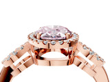 Rose gold Fancy Pink Oval Cut Cut Halo Diamond Infinity Band with Four-Prong Setting_4