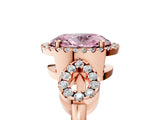 Rose gold Fancy Pink Oval Cut Cut Halo Diamond Infinity Band with Four-Prong Setting_5