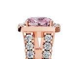 Rose gold Fancy Pink Oval Cut Cut Halo Split Shank Prong Set Ring_5