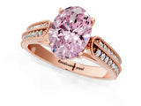 Rose gold Fancy Pink Oval Cut Cut Pave Split Shank Engagement Ring with Four-Prong Setting_1