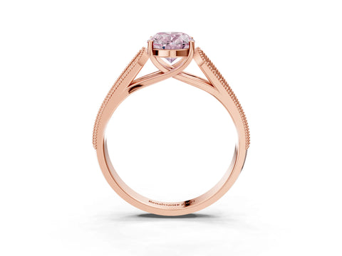 Rose gold Fancy Pink Oval Cut Cut Pave Split Shank Engagement Ring with Four-Prong Setting_3