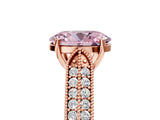 Rose gold Fancy Pink Oval Cut Cut Pave Split Shank Engagement Ring with Four-Prong Setting_5