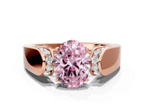 Rose gold Fancy Pink Oval Cut Diamond Channel Set Solitaire Ring with Four-Prong Setting_12