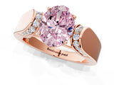Rose gold Fancy Pink Oval Cut Diamond Channel Set Solitaire Ring with Four-Prong Setting_13