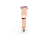 Rose gold Fancy Pink Oval Cut Diamond Channel Set Solitaire Ring with Four-Prong Setting_14