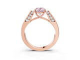 Rose gold Fancy Pink Oval Cut Diamond Channel Set Solitaire Ring with Four-Prong Setting_15