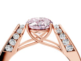 Rose gold Fancy Pink Oval Cut Diamond Channel Set Solitaire Ring with Four-Prong Setting_52