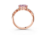 Rose gold Fancy Pink Oval Cut Diamond Cluster Pavé Band with Four-Prong Setting_15