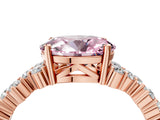 Rose gold Fancy Pink Oval Cut Diamond Cluster Pavé Band with Four-Prong Setting_7