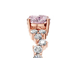 Rose gold Fancy Pink Oval Cut Diamond Cluster Pavé Band with Four-Prong Setting_8