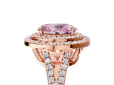 Rose gold Fancy Pink Oval Cut Diamond Double Halo Ring with Pavé Band and Prong Setting_63