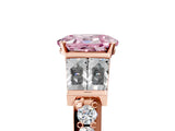 Rose gold Fancy Pink Oval Cut Diamond Engagement Ring with Baguette Side Stones and Channel Set Band_25