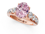 Rose gold Fancy Pink Oval  Cut Diamond Engagement Ring with Pavé Band and Four-Prong Setting_4