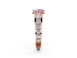 Rose gold Fancy Pink Oval  Cut Diamond Engagement Ring with Pavé Band and Four-Prong Setting_5