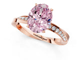 Rose gold Fancy Pink Oval Cut Diamond Engagement Ring with Side Stone Accents and Four-Prong Setting_13