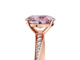 Rose gold Fancy Pink Oval Cut Diamond Engagement Ring with Side Stone Accents and Four-Prong Setting_17