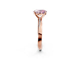 Rose gold Fancy Pink Oval Cut Diamond Engagement Ring with Side Stone Accents and Four-Prong Setting_62