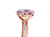 Rose gold Fancy Pink Oval Cut Diamond Engagement Ring with Side Stone Accents and Four-Prong Setting_65