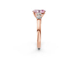 Rose gold Fancy Pink Oval  Cut Diamond Five-Stone Prong Set White Gold Ring_34