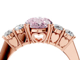Rose gold Fancy Pink Oval  Cut Diamond Five-Stone Prong Set White Gold Ring_36