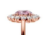 Rose gold Fancy Pink Oval Cut Diamond Floral Double Halo Engagement Ring with Prong Setting_65