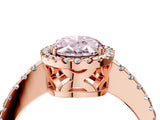 Rose gold Fancy Pink Oval Cut Diamond Halo Engagement Ring with Pavé Band and Prong Setting_31