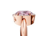 Rose gold Fancy Pink Oval  Cut Diamond Halo Engagement Ring with Split Shank and Four-Prong Setting_95