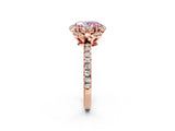 Rose gold Fancy Pink Oval Cut Diamond Halo Pave Band with Four-Prong Setting_5