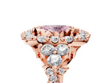 Rose gold Fancy Pink Oval Cut Diamond Halo Ring with Pavé Band and Four-Prong Setting_46