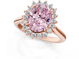 Rose gold Fancy Pink Oval  Cut Diamond Halo Ring with Solitaire Band and Prong Setting_54
