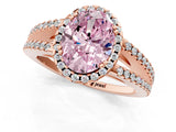 Rose gold Fancy Pink Oval Cut Diamond Halo Split Shank Engagement Ring_61