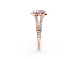 Rose gold Fancy Pink Oval Cut Diamond Halo Split Shank Engagement Ring_62