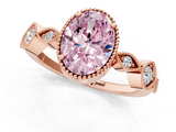 Rose gold Fancy Pink Oval  Cut Diamond Milgrain Marquise Band with Prong Setting_4