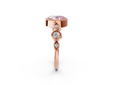 Rose gold Fancy Pink Oval  Cut Diamond Milgrain Marquise Band with Prong Setting_5