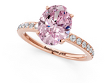 Rose gold Fancy Pink Oval  Cut Diamond Pavé Band Ring with Four-Prong Setting_25