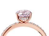 Rose gold Fancy Pink Oval  Cut Diamond Pavé Band Ring with Four-Prong Setting_28