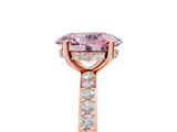 Rose gold Fancy Pink Oval  Cut Diamond Pavé Band Ring with Four-Prong Setting_29